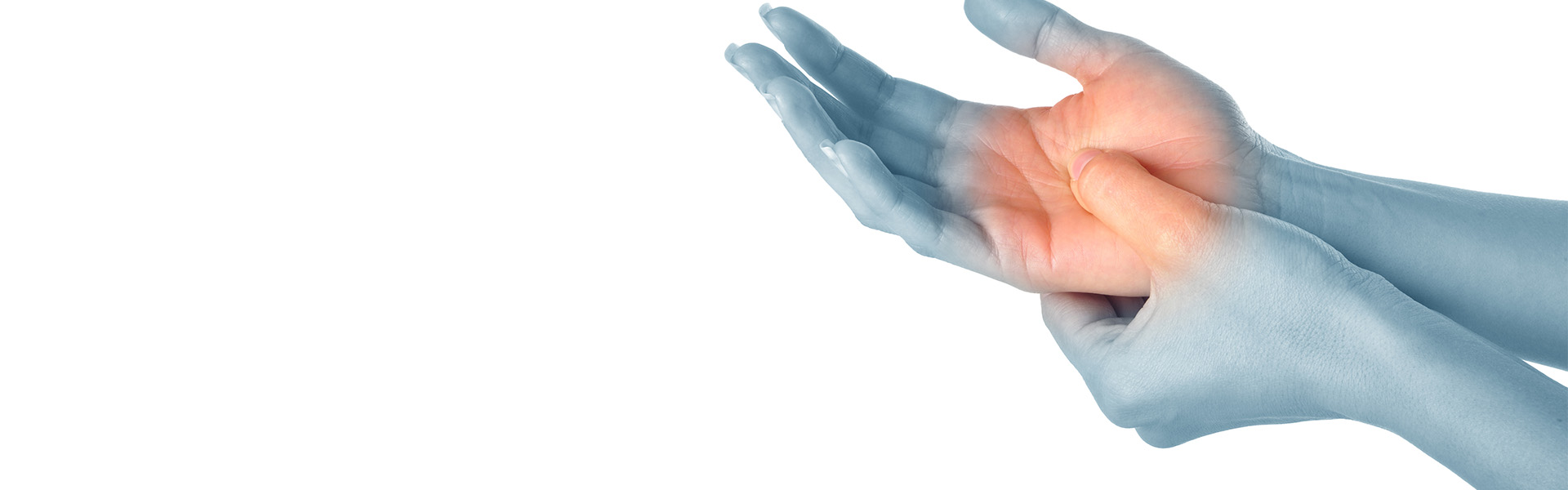 Hands showing chronic pain