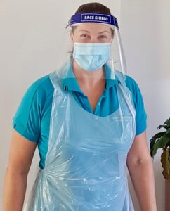 SSRG physiotherapy manager wearing PPE